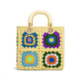 Crochet tote bag chic granny square Gran handbag handmade top handle bucket handbag woven Jacquard bag wholesale